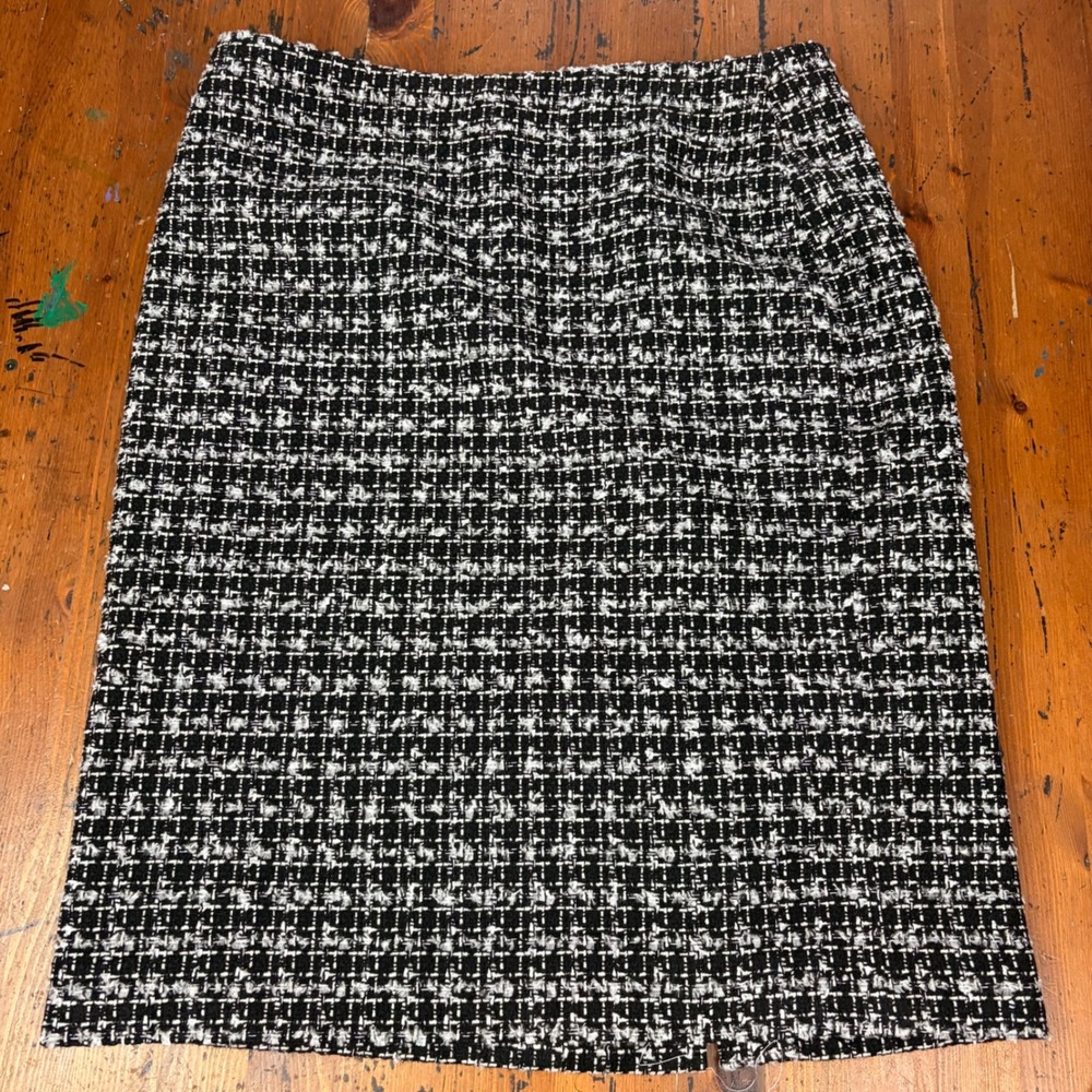 3 Talbots Tweed Pencil Skirt Lot Pink Orange Black White Womens 8 Preppy Work - Picture 5 of 9